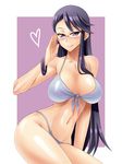  bad_id bad_pixiv_id bikini breasts curvy glasses heartcatch_precure! kami_koppu large_breasts precure solo swimsuit tsukikage_yuri 