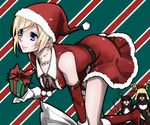  alternate_costume blonde_hair blue_eyes end_of_eternity gift gloves jewelry necklace present reanbell santa santa_costume skirt smile 