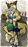  bar beer breasts canine charly emmm female sitting smoking solo stool wolf 