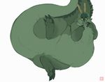  aligator antlers chubby dragon fat gillpanda gillpanda_(artist) horn horns hybrid morbidly_obese overweight plain_background reptile scalie thick_tail white_background 
