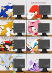  amy_rose bat blaze_the_cat blue blue_eyes canine computer feline female fox funny green_eyes hedgehog iloveknucklesshadow kitsune knuckles_the_echidna male miles_prower multiple_tails pink purple_eyes reaction red red_eyes rouge_the_bat shadow_the_hedgehog silver_the_hedgehog sonic_(series) sonic_the_hedgehog tail what white yellow_eyes 