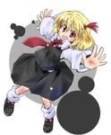  blonde_hair hair_ribbon necktie red_eyes red_neckwear ribbon rumia short_hair solo spread_legs touhou yuuhi_alpha 