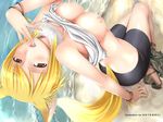  animal_ears blonde_hair breasts foxgirl mikazuki_akira tail 