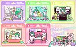  bad_id bad_pixiv_id bathroom bedroom black_eyes bunny chibi goggles goggles_on_head green_hair gumi kitchen stuffed_animal stuffed_toy vocaloid 