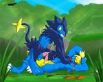  balls blush canine claws cum erection fangs feline gay lion luxray male manectric muscles nude on_back penis pok&eacute;mon pok&eacute;morph precum rape red_eyes sheer sitting tail yellow_eyes 