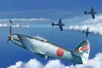  airplane cloud commentary_request day f6f_hellcat flying kcme ki-61_hien military no_humans original weapon world_war_ii 