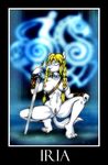  arturo_juarez blonde_hair breasts canine crouching eyes_closed female hair mammal nipples nude pigtails pussy solo spread_legs spreading sword weapon 