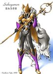  armor boots digimon female karabiner sakuyamon shaman_staff 