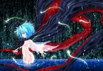  antennae cape green_eyes green_hair highres insect_wings madara_inosuke naked_cape nude short_hair solo touhou wading wings wriggle_nightbug 