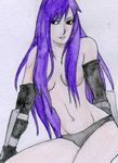  highres long_hair naruto panties purple_hair source_request topless uzuki_yuugao 