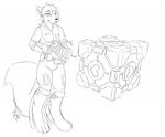  &hearts; canine line_art male mammal plain_background portal portal_(series) solo unknown_artist valve weighted_companion_cube white_background 