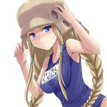  bad_id bad_pixiv_id blonde_hair blue_eyes braid hasu_(hk_works) helmet kujibiki_unbalance long_hair name_tag one-piece_swimsuit ritsuko_kubel_kettenkrad school_swimsuit solo swimsuit twin_braids 