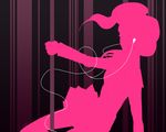  headphones ipod_ad kujikawa_rise moriririnn persona persona_4 pole pole_dancing silhouette solo stripper_pole 
