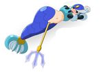  belly_button capcom highres hips masturbation mermaid monster_girl navel polearm pussy pussy_juice rockman rockman_(classic) rockman_(original) rockman_9 spear splash_woman trident vagina weapon wide_hips 