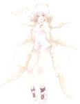  angel angel_chromosome_xx bad_id bad_pixiv_id full_body legs multiple_wings neon_genesis_evangelion red_eyes seraph shirt shoes simple_background solo stxxcizm tabris tabris-xx twintails white_hair wings 