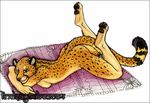  breasts cheetah feline female lins_tebo nude on_front pinup pose side_boob solo 