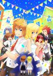  4boys axel_(kingdom_hearts) bad_id bad_pixiv_id banana_gyuunyuu blonde_hair blue_eyes brown_hair closed_eyes green_eyes highres kairi_(kingdom_hearts) kingdom_hearts kingdom_hearts_358/2_days kingdom_hearts_ii multiple_boys multiple_girls namine red_hair riku roxas silver_hair sora_(kingdom_hearts) wristband xion_(kingdom_hearts) younger 