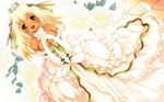  :d blonde_hair blush breasts christo_pu cleavage crown dark_skin dress dutch_angle eternity_sword_series facial_mark flower game_cg gown hands_clasped hitomaru medium_breasts open_mouth own_hands_together princess seirei_tenshou smile solo tiara wedding_dress 