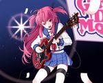  angel_beats! bad_id bad_pixiv_id gibson guitar instrument long_hair pink_hair red_eyes school_uniform serafuku sg solo tail tt_(poposujp) two_side_up yui_(angel_beats!) 