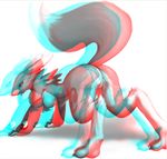  3d anaglyph ass_up bent_over butt canine cum cum_on_butt cum_on_rear digimon dr_comet female fox mammal needs_3d_glasses raised_tail renamon solo stereogram tail 