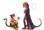  animal_ears apple bad_id bad_pixiv_id basket brown_eyes brown_hair costume crossed_arms eating endou_mamoru food fruit holding holding_food holding_fruit horns inazuma_eleven inazuma_eleven_(series) kiyama_hiroto multiple_boys neargraven sitting tail 