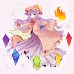  bad_id bad_pixiv_id blush book crescent crystal fire hat long_hair patchouli_knowledge purple_eyes purple_hair remimim solo star touhou 