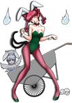  animal_ears ashcape blush braid breasts bunny_ears bunny_girl bunnysuit cat_ears cat_tail cleavage extra_ears fire flame high_heels kaenbyou_rin medium_breasts multiple_girls multiple_tails open_mouth pantyhose paw_pose pointy_ears purple_legwear red_eyes red_hair shoes short_hair tail touhou twin_braids twintails wheelbarrow wrist_cuffs zombie_fairy 