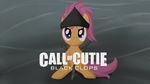  call_of_duty:black_ops cub equine female feral friendship_is_magic gun hair horse mammal my_little_pony pink_hair pony purple_eyes ranged_weapon scootaloo_(mlp) solo unknown_artist weapon young 