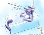  2004 bathing bathtub blue_hair despina dialog dragon equus eyes_closed female hair nude singing solo taking_a_bath text tub water 
