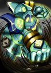  golurk highres nintendo no_humans pokemon pokemon_(creature) pokemon_(game) pokemon_bw punching sangyou_haikibutsu_(turnamoonright) 