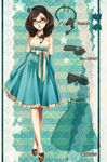  accessories anne-marie_beaudouin black_hair dress elbow_gloves flower glasses gloves hair_flower hair_ornament harry_potter jewelry juju_(mayamaya) necklace pixiv_hogwarts ribbon solo strapless strapless_dress 