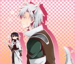  animal_ears bad_id bad_pixiv_id black_hair blue_eyes bone castlevania castlevania:_circle_of_the_moon dog_ears dog_tail fingerless_gloves gloves hugh_baldwin kemonomimi_mode long_hair mochi_(shipir) multiple_boys nathan_graves silver_hair tail 