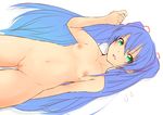  alternate_hair_color bad_id bad_pixiv_id blue_hair flat_chest green_eyes hatsune_miku highres long_hair mkcrf navel nipples nude pussy solo transparent_background twintails uncensored very_long_hair vocaloid 