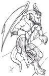  claws cum gargoyle hairy hardluckart horns invalid_tag penis piercing pointy_ears scalie uncut wings 