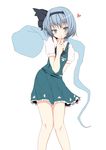  black_hairband blue_eyes blue_hair finger_in_mouth ghost hairband hal_(ojou) hitodama konpaku_youmu konpaku_youmu_(ghost) short_hair silver_eyes silver_hair solo standing touhou 