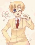  bespectacled blonde_hair blue_eyes clannad glasses happy_birthday hikarizaka_private_high_school_uniform male_focus one_eye_closed school_uniform solo sunohara_youhei wakabaneko 