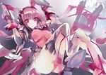  animal_ears ass bad_id bad_pixiv_id bodysuit boots breasts breasts_apart bunny_ears gloves large_breasts mecha_musume nipples original pink_hair red_eyes see-through sketch solo thigh_boots thighhighs yudesoba 