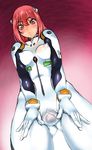  artist_request highres kamia_(not_found) neon_genesis_evangelion nipples plugsuit plugsuit(cosplay) plugsuit_(cosplay) puffy_nipples pussy red_eyes red_hair see-through skin_tight spread_pussy spread_pussy_under_clothes through_clothes 