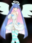  angel bad_anatomy blush breast_grab breasts cleavage grabbing halo large_breasts naughty_face otogi_(s_in_w) panties panty_&amp;_stocking_with_garterbelt stocking_(character) stocking_(psg) underwear wings 