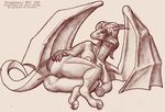  2009 anus breasts cuprohastes dragon female horns nude pussy scalie solo wings 
