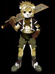  armor canine child dog kiske_7key leather male solo sword warrior weapon 七鍵きすく 