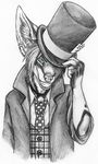 2007 alice_in_wonderland blue_eyes canine ear_piercing earring hat mad_hatter male piercing smile solo speed_(artist) top_hat victoriana white_background 