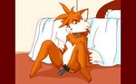  bed breasts canine censored collar dildo female fox masturbation multiple_tails pussy pussy_juice sex_toy solo sonic_(series) tail tailsko unknown_artist 