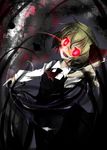  darkness fang glowing glowing_eyes hakobako red_eyes ribbon rumia short_hair smile solo touhou 