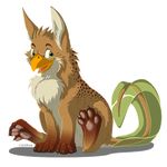  animated animated_gif avian cute feral green_eyes gryphon hybrid lizkay plain_background solo transparent_background 