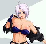  angel_(kof) blush breasts cleavage king_of_fighters makani_kohitujito smile snk 