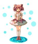  bad_id bad_pixiv_id bow bubble_skirt gloves hair_bow hair_ribbon kaname_madoka magical_girl mahou_shoujo_madoka_magica milcoco pink_eyes pink_hair ribbon shoes short_hair short_twintails skirt solo standing tears twintails 