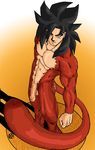  dragon_ball dragonball dragonball_z flaccid foreskin gradient gradient_background male male_focus muscle nude penis solo son_goku son_gokuu tail yaoi 
