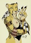  breasts cheetah feline female negger nude solo 