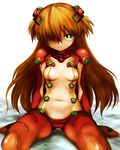  bad_id bad_pixiv_id blue_eyes bodysuit evangelion:_2.0_you_can_(not)_advance hair_ornament hair_over_one_eye highres jitsudan kneeling long_hair neon_genesis_evangelion orange_hair plugsuit rebuild_of_evangelion shikinami_asuka_langley simple_background solo souryuu_asuka_langley test_plugsuit twintails white_background 